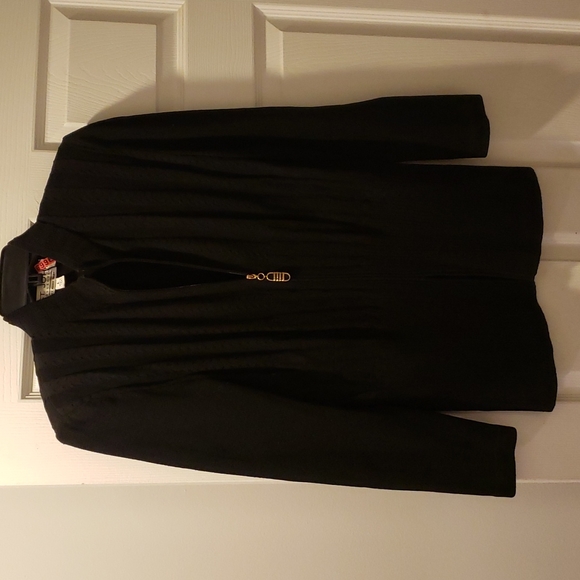 St. John By Marie Gray Black Cardigan Zip Up Jacket Size 4 - Picture 12 of 12